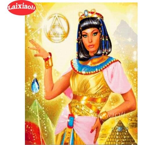 Diamond painting stitch cross Cleopatra picture diamond embroidery full square round drill Egypt woman pattern mosaic rhinestone