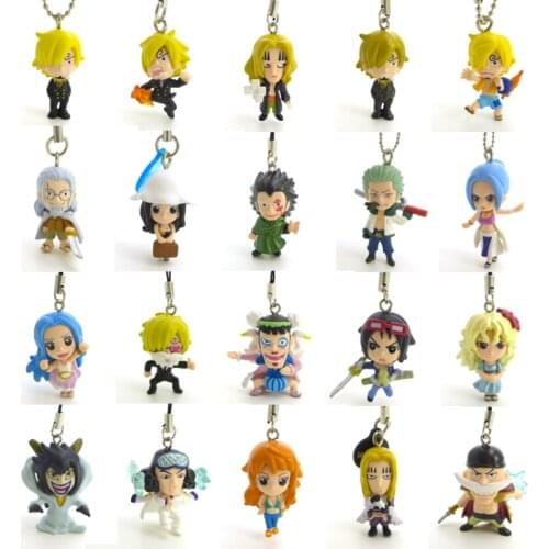 Bandai One Piece FRANKY Monkey D Luffy Action Toy Figures Genuine Pendant Key Chain Anime Doll Collections