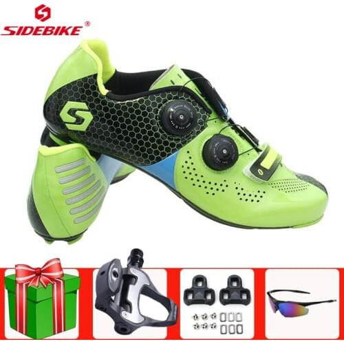 Sidebike Carbon Fiber Cycling Shoes Add Pedal Set Sapatilha Ciclismo Men Sneakers Women Self-Locking Road Bike Athletic Riding