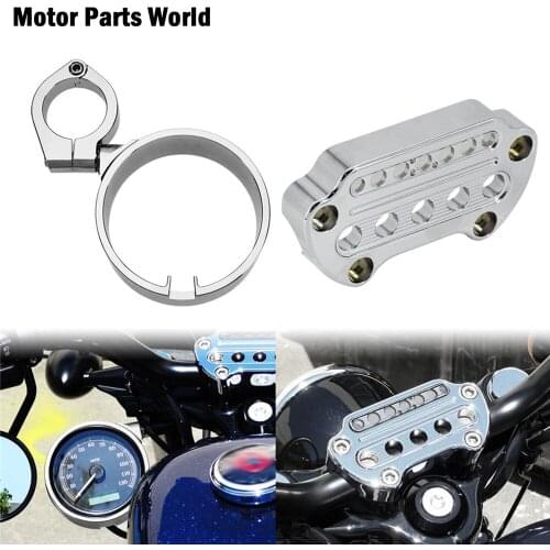 Motorcycle Instrument speedometer Bracket Case Housing Side Mount Relocation Cover Chrome For Harley Sportster XL883 1200 95-20