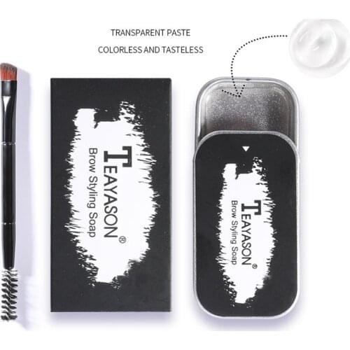 Eyebrow Gel Brows Wax Waterproof Long-Lasting Full Feathery Eyebrows Soap Brow Sculpt Lift Styling Gel with Brushes Makeup Tool