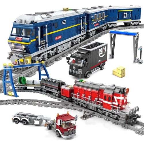 Classic City High-tech Train Rail Battery Powered Electric Building Blocks High-speed Railway Bricks Toys For Children Gifts