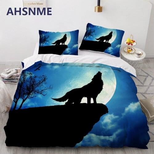 3D Digital Printing Custom Bedding Set Quilt Duvet Cover Set Twin Full Queen King Bedclothes Animal wolf Bohemia 3 Pcs bed set