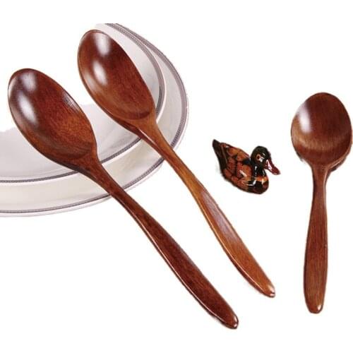 Creative Small Wooden Spoon Childrens Baby Tableware Wooden Long Handle Mixing Spoon Coffee Soup Teaspoon With Customizable Logo