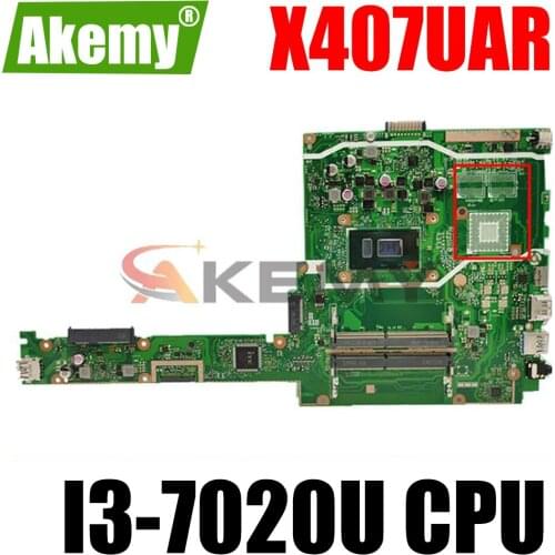 Akemy X407UAR notebook motherboard For asus X407 X407U X407UA laptop motherboard mainboard with I3-7020U CPU GM tested full 100