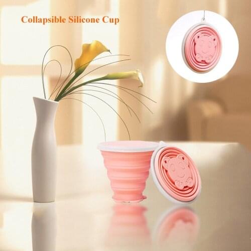 Fashion Travel Silicone Retractable Folding Cup Outdoor Telescopic Collapsible Cups Wine Glass Cup