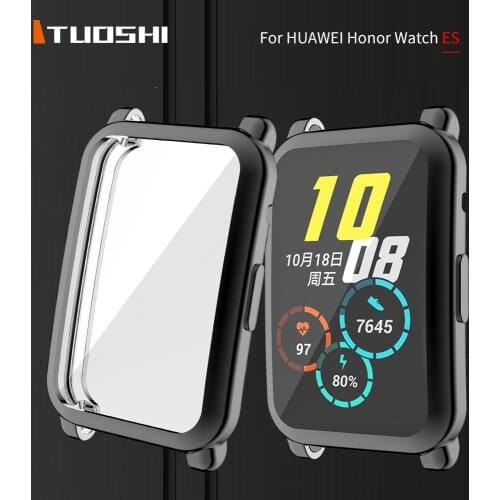 TPU Soft Full Screen Protector Case Shell Edge Frame For Huawei Honor Watch ES Strap Band Protective Bumper Cover Accessory