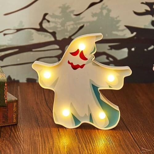 Halloween Witch Ghost Night Light Modeling Light Battery Desk Decoration Light Neon Signs Night Light Bedside Lamp Strange Lamp