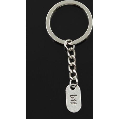 New Fashion Keychain 18x9mm Bff Best Friend Forver Pendants DIY Men Jewelry Car Key Chain Ring Holder Souvenir For Gift