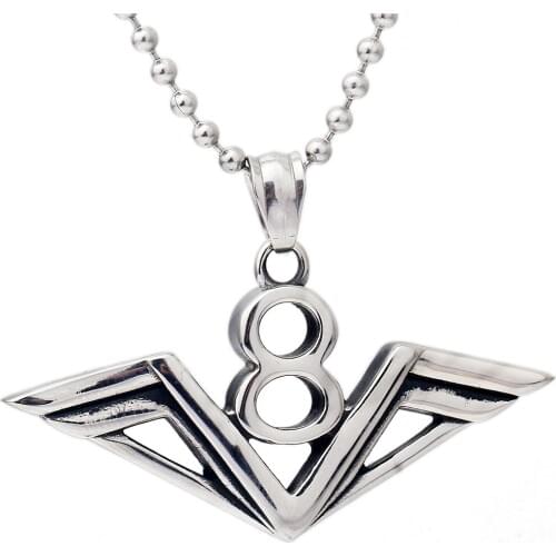 316L Stainless Steel 8 Pendant Necklace 60cm Chain Unique Design Pendant Jewelry Punk Men Jewelry
