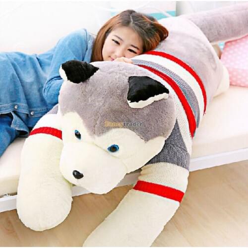 Fancytrader Real Pictures! 71'' / 180 Giant JUMBO Plush Stuffed Emulational Husky Dog Toy, Great Gift, Free Shipping FT50192