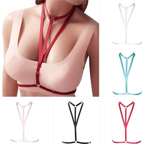 Sexy Bondage Harness For Women Erotic Tops Crop Bodysuit Harajuku Gothic Body Cage Bra Rave Festival Bralette Exotic Accessories
