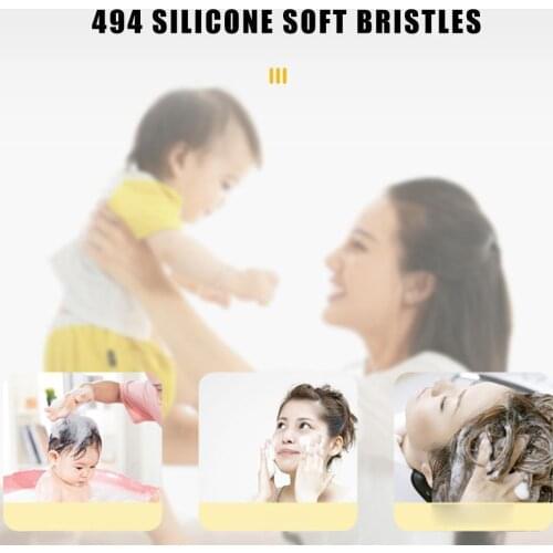 Bath Brush with Hook Soft Silicone Baby Showers Cleaning Back Massage Remover Dirt Scrub Showers Mud Brushes Bubble Non-Tox O8P3