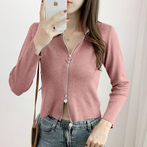 Shintimes Women's Cardigans With A Zipper