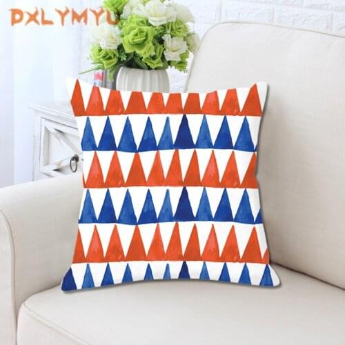 Blue Geometric Decor Pillow Case For Sofa Dots Trilateral Car Pillow Covers Polyester Soft White Cushion Cover 45x45cm