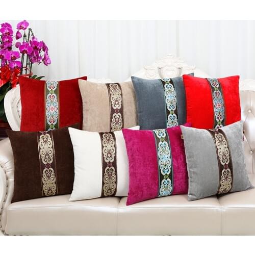 Modern Patchwork Lace Pillow Cushion Covers for Sofa Seat Chair 45 50 60cm European Lumbar Cushion Velvet Decor Pillow Case