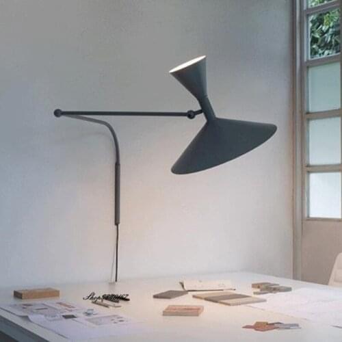 Modern Adjustable Switch Wall Lamp Long Arm Reading Bedroom Bedside Light Northern Europe Led Living Room Restaurant Wall Lights