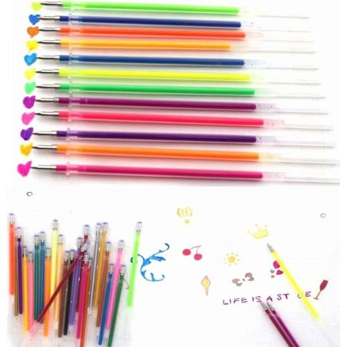 48 Colors Gel Pen Refill Rod Multi Colored Painting Gel Ink Pens Refills Metallic Pastel Neon Glitter Pens DIY Graffiti