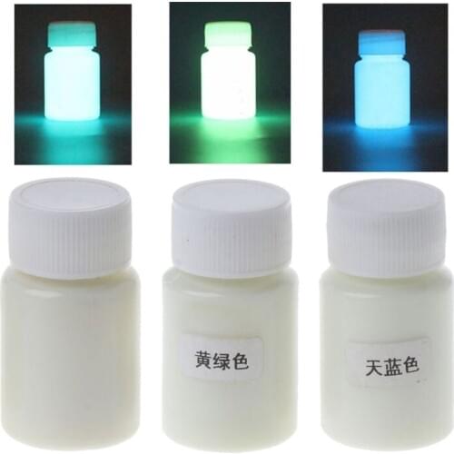 3 Colors Super Bright Luminous Epoxy Resin Pigment Glow in The Dark Liquid Colorant Body Art UV Body Paint Set Each 15g