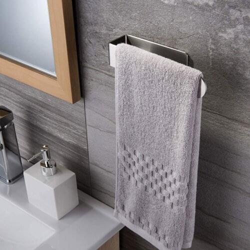 Towel Rack Stainless Steel Bathroom Towel Holder Self-Adhesive Kitchen Towel Holder Punch-Free WC Shelf For Hotel Home 2021 New