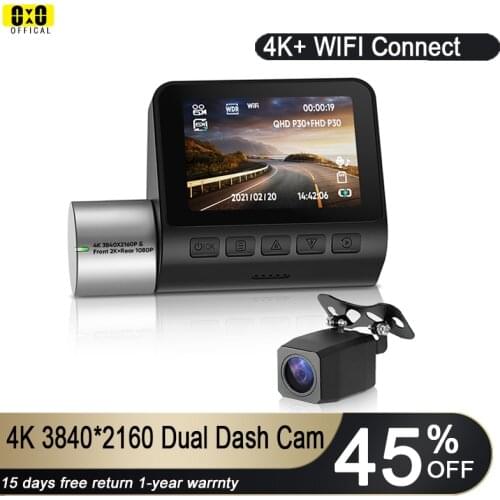 Gmai A500S Dash Cam 4K 2160P WIFI Dual Dash Camera CAR DVR 2K Front and 1080P Rear Lens Vehicle Black Box Hidden Installing