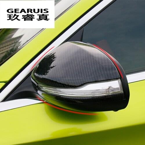 Carbon fiber Rearview Mirror Decoration Shell Sticker Cover Car-styling For Mercedes Benz CLA C117 GLA X156 A/C Class W205 GLC