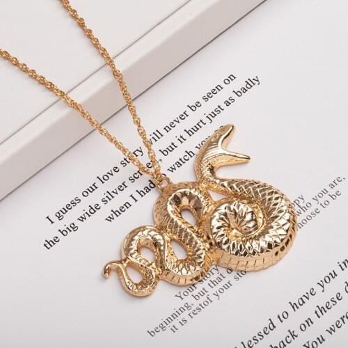 Gold Chain Tiger Elephant Snake Necklaces for Women Men Animal Pendants Sweater Chain Necklace Fashion Party Unisex Jewelry