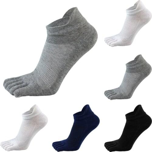 1 Pair Mens Sock Five Finger Socks Pure Cotton Sports Breathable Comfortable Mesh Meias Sport Running Five Finger Toe Socks Men