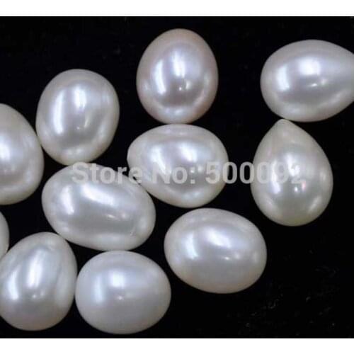 Luster lots 10 pcs 9mm drop half drilled loose fresh water pearl