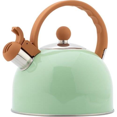 2.5L Food Grade Stainless Steel Whistling Tea Kettle Teapot For Make Tea Boil Water Compatible Gas Stoves