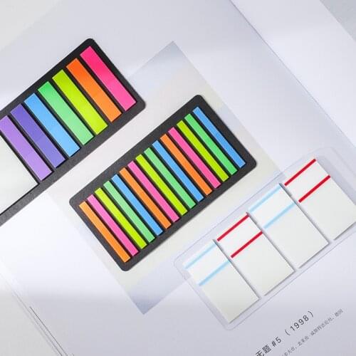 300pcs Colorful Transparent Fluorescent Index Tabs Flags Sticky Note for Page Marker Planner Stickers Office School Stationery