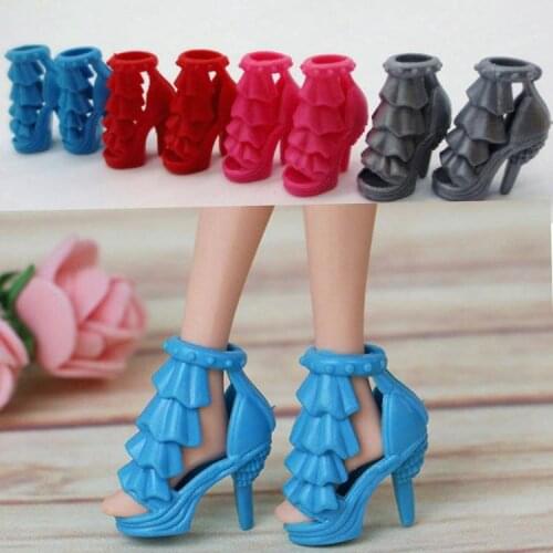4pairs/set Random Color Lovely Dolls Shoes Heels Sandals For Barbie Dolls 11" Doll Accessories Kids Toy Girl Gift