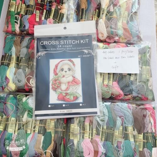 447 Colors radom color one/two labels mix Similar dmc threads Embroidery Cross Stitch Floss Yarn Thread cross stitch set gift 7