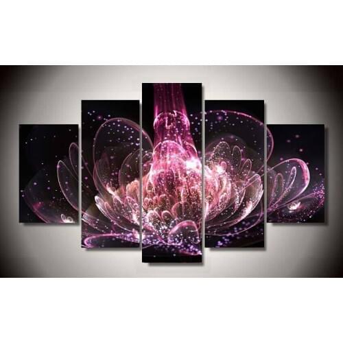 5 Panel Unframed Painting Colorful Flowers Picture Wall Art Room Decor Print Canvas Nature