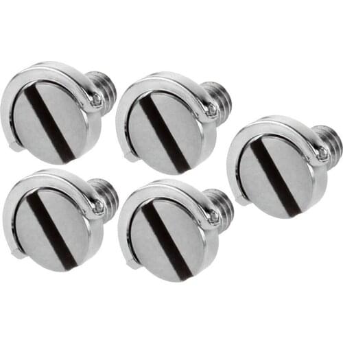 5 pcs Stainless Steel D Shaft D-ring 1/4" Mounting Camera Screw for Camera/Tripod Monopod/Quick Release (QR) Plate