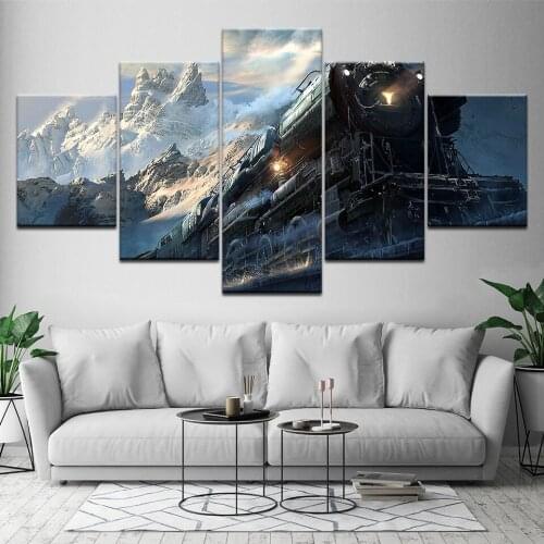 5 Piece Beautiful train with Mount Fuji Diamond Painting Full Square Round Drill Diamond Mosaic Diamant Art And Crafts A513