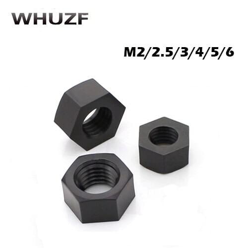 50Pcs DIN934 M2 M2.5 M3 M4 M5 M6 M8 Black Nylon Hex Nut Hexagon Plastic Nuts NL14