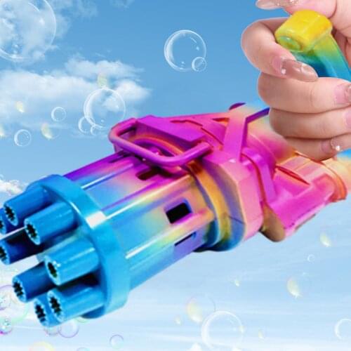2in1 Automatic Soap Water Bubble Machine Gatling Bubble Gun Strong Tightness Bubble Maker Kids For Summer Outdoor r Child Toys