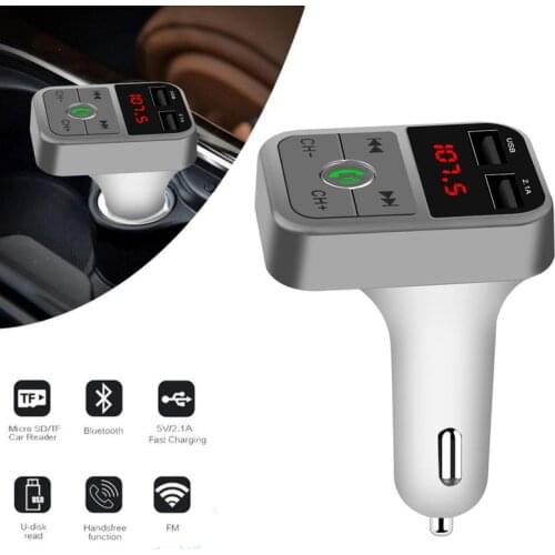 Car Hands-free Wireless Bluetooth FM Transmitter LCD MP3 Player USB Charger Cigarette Lighter Car MP3 Bluetooth Receiver