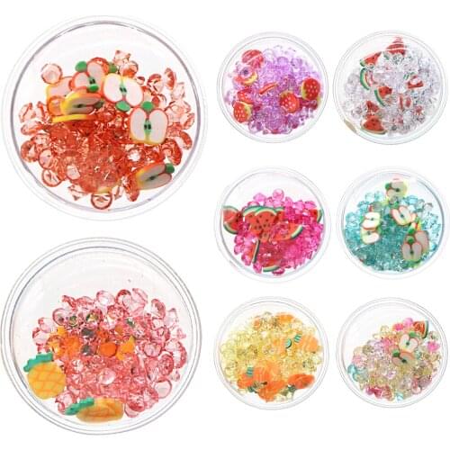 Bows Floral Shaped Transparent PVC Accessories Filled with Sequins Fruits Polymer Slice for DIY Hair Clips Headband Crafts