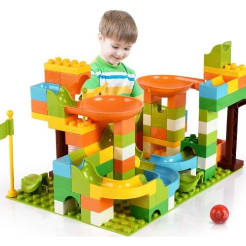 Big Size Marble Race Run Block Maze Ball Track Building Block Funnel Slide DIY Brick Toys For Children Gift