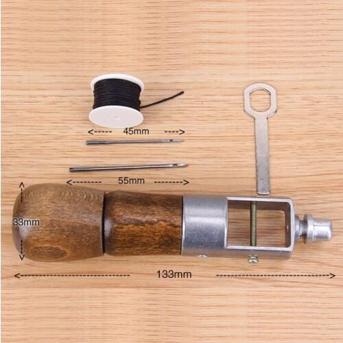 DIY Shoe Repair Leather Supplies Craft with Needle Waxed Thread Leathercraft Accessories Stitching Awl Tool Kit Sewing Machine