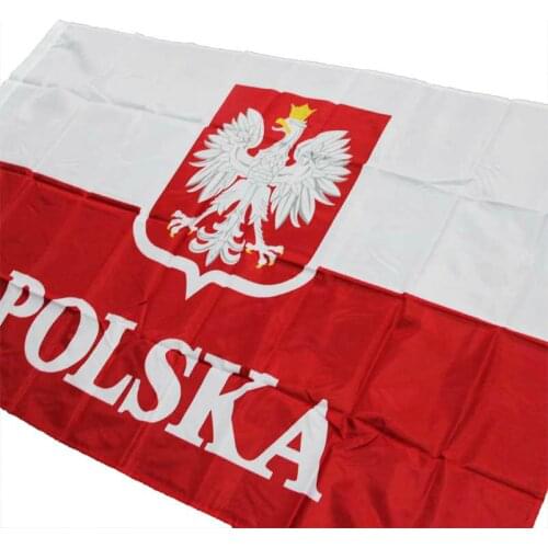 Poland Flag 90*150 CM Polish Eagle Flag Polish Flag White Eagle EU Indoor Outdoor Banner Decorative flag Garden Party Flag
