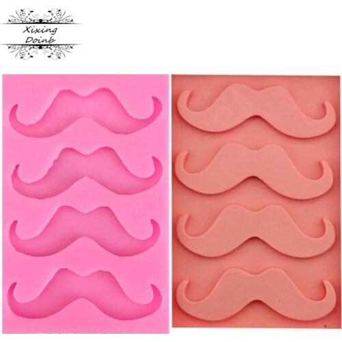 DIY beard shape silica gel mold Kitchen Baking Chocolate Fudge Cake Decoration tool Cupcake mold