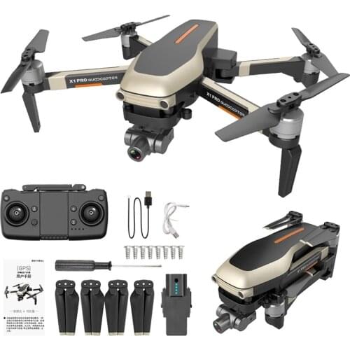 X1 PRO GPS Drone With Camera 5G RC Quadcopter Drone 4K WIFI FPV Foldable Off-Point Flying Gesture Photos Video Helicopter Toy