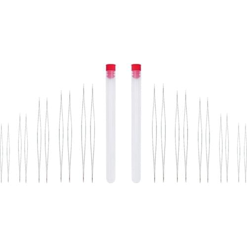 20-Pack Big Eye Beading Needles, 5 Size Big Eye Craft Hand Needles with Needle Bottle for Bracelet Necklace Jewellery Making