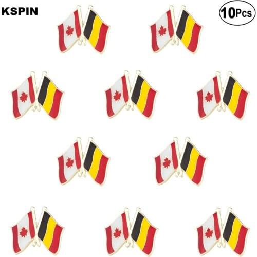 Canada & Belgium Flag Lapel Pin Flag badge Brooch Pins Badges 10Pcs a Lot