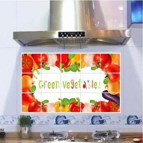 Kitchen High Temperature Oil-Proof Waterproof Stickers Paper Aluminum Foil Anti-oil Tile Wall Stickers Home Decor Accessories