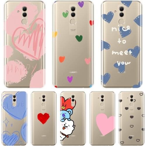 Cute Heart Kawaii Love Cases For Huawei Mate 7 8 9 10 20 Lite Case Silicone Back Cover For Huawei Mate 9 10 20 Pro Phone Case