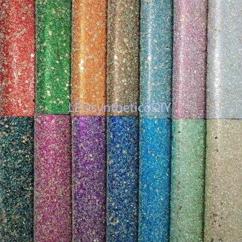 1PC 21X29CM Soft Backing Chunky Glitter Leather For Making Bows Accessories LEOsyntheticoDIY GM4045B
